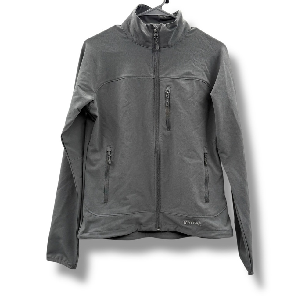 Marmot Women's Tempo Jacket Gray Long Sleeve Full Zip Embroidered Jacket Sz S